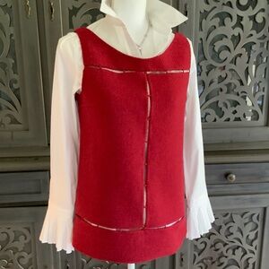 Prada cranberry red wool top so M FW 98